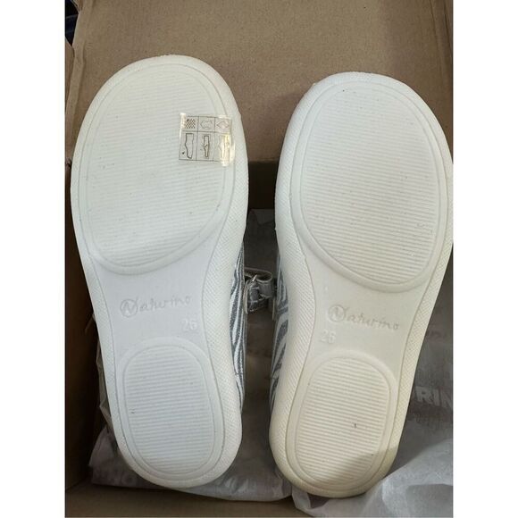 NATURINO CLARIES Zebra-print fabric ballet flats, White - Picture 13 of 14